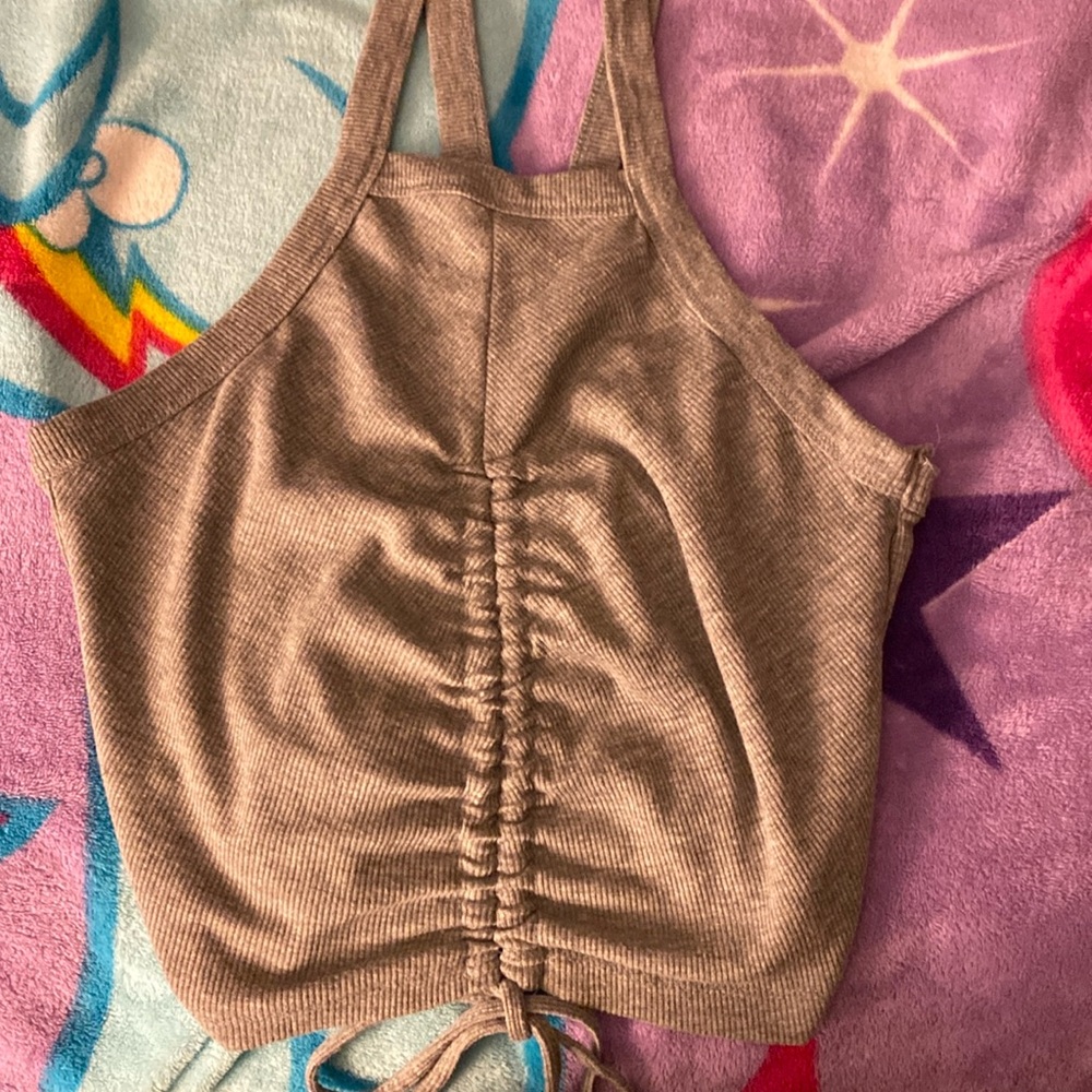 Grey scrunch tank top
